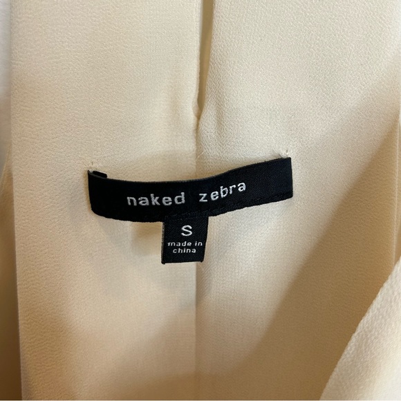 Naked Zebra Ruffle Racerback Cream Tank Top - Picture 3 of 5